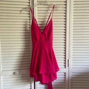 Pink ruffle romper